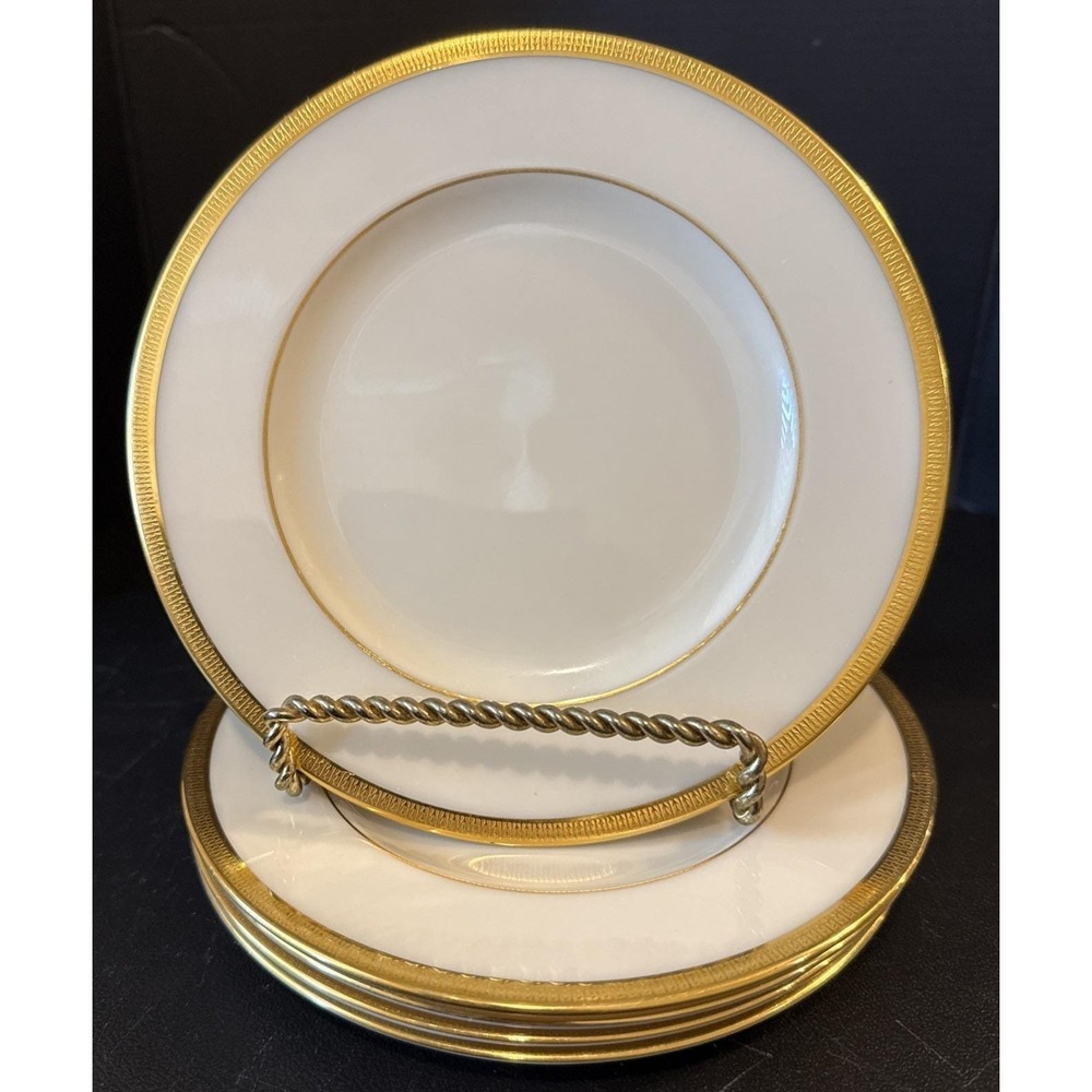 Lenox Tuxedo Gold Trim Bread Butter Plate Plates Set Of 5 USA J-33 Wedding